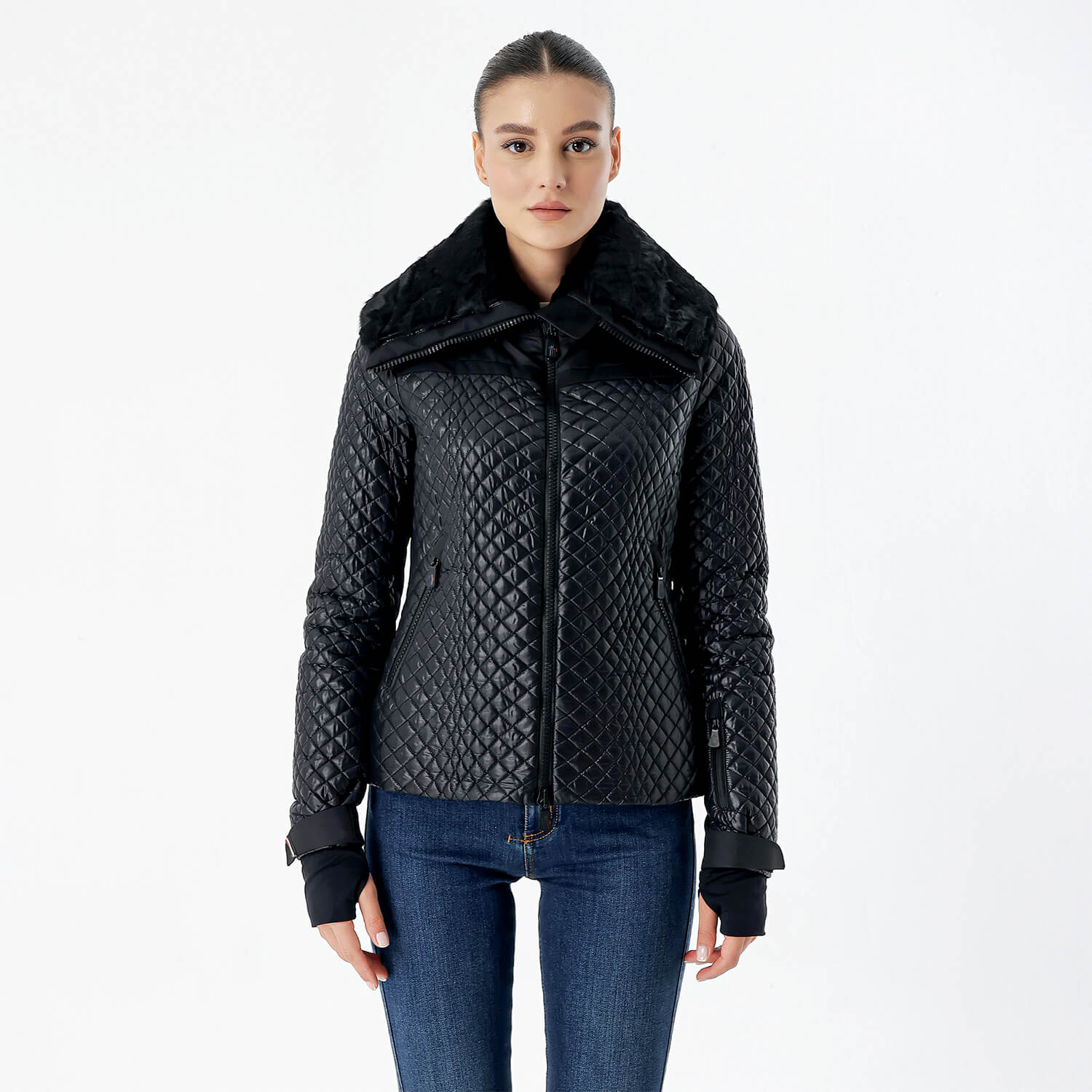 Moncler - Black Quilted & Fur Jacket